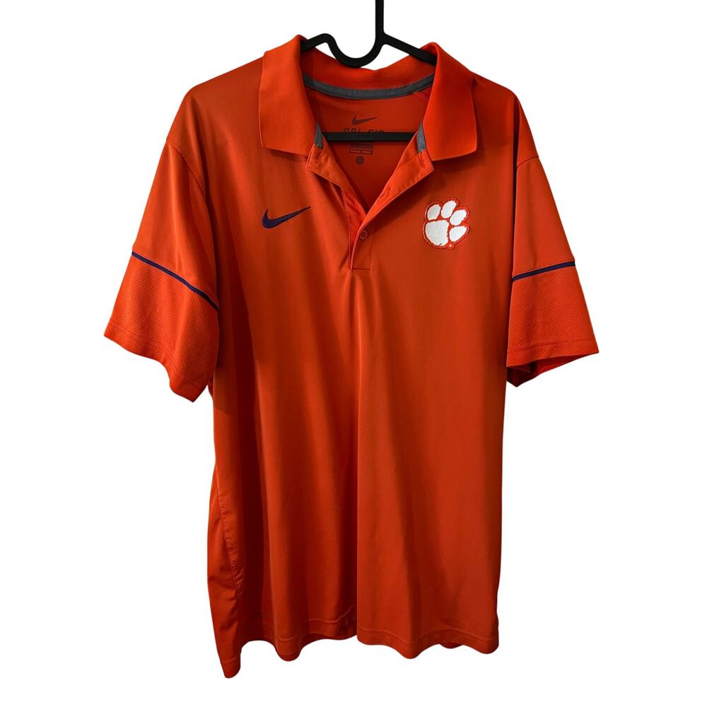 Nike Victory Dri-FIT Clemson Tigers University Performance Polo ACC Orange Large